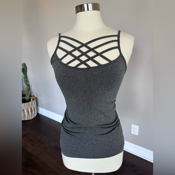 Boutique x Royal & Reese Cami Camisole Tank Strapy Athletic Athleisure Grey LG - Picture 1 of 8